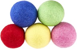 Earthtone Solutions Felted Wool Ball Cat Toys, 5 count