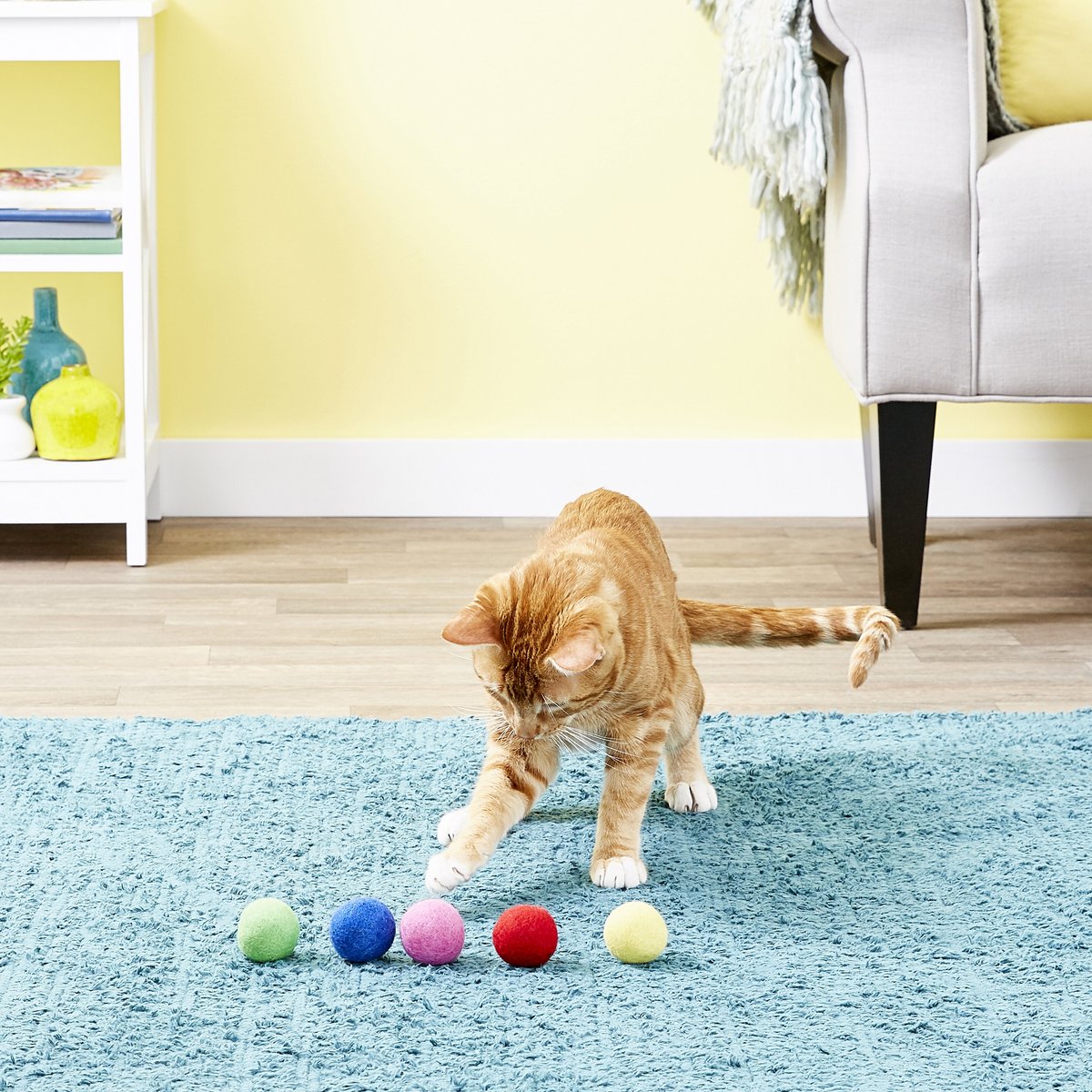 EARTHTONE SOLUTIONS Felted Wool Ball Cat Toys, 5 count