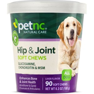 PetNC Natural Care Hip & Joint Soft Chews Joint Supplement for Dogs, 90 count