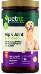 PetNC Natural Care Hip & Joint Daily Health Level 4 Liver Flavor Chewable Tablet Dog Supplement, 150 count