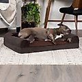 FurHaven Faux Fleece Orthopedic Bolster Cat & Dog Bed with Removable Cover, Coffee, Large