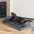 FurHaven Comfy Couch Orthopedic Bolster Dog Bed w/Removable Cover, Diamond Gray, Large