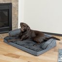 FurHaven Comfy Couch Orthopedic Bolster Dog Bed with Removable Cover, Diamond Gray, Large