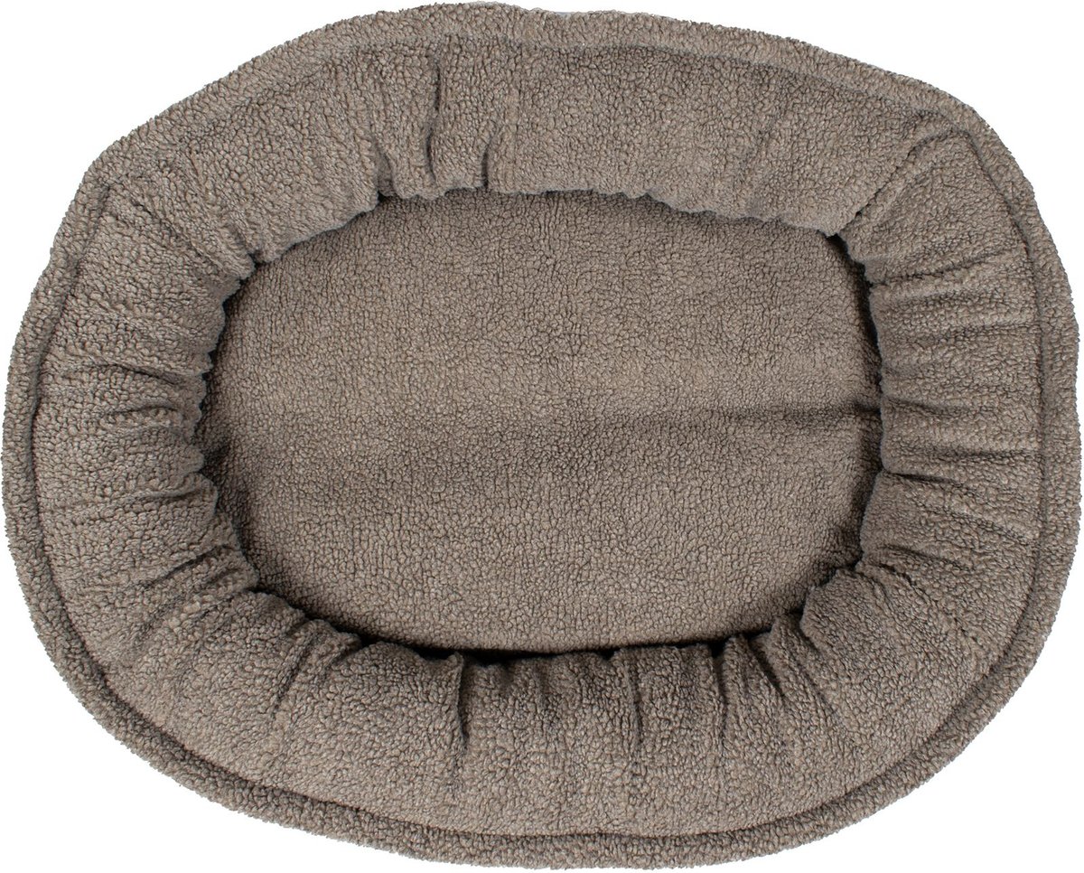 Carolina Pet Microfiber & Tipped Berber Comfy Cup Bolster Dog Bed with Removable Cover
