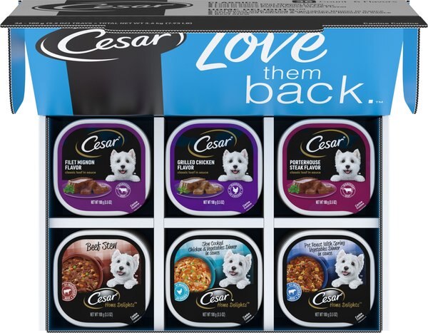Cesar Home Delights & Classic Loaf in Sauce Variety Pack Dog Food Trays, 3.5-oz, case of 36 slide 1 of 9