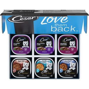 Cesar Home Delights & Classic Loaf in Sauce Variety Pack Small Breed Adult Wet Dog Food Trays, 3.5-oz, case of 36