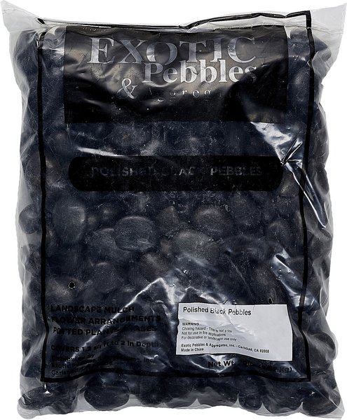 Exotic Pebbles Polished Black Reptile & Terrarium Pebbles, 20-lb bag slide 1 of 2