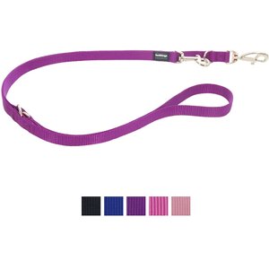 Red Dingo Classic Multi Purpose Nylon Hands-Free Running Dog Leash, Purple, 6.56-ft long, 5/8-in wide