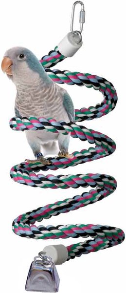 SUPER BIRD CREATIONS Rope Bungee Bird Perch, Color Varies, Small 