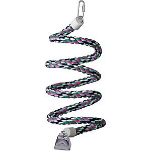 Super Bird Creations Rope Bungee Bird Perch, Color Varies, Medium