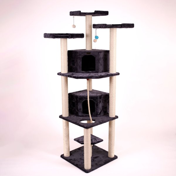 Armarkat Multi-Level 82-in Faux Fur Cat Tree & Condo, Dark Gray