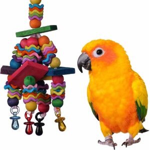 Super Bird Creations Wiggles & Wafers Bird Toy, Color Varies