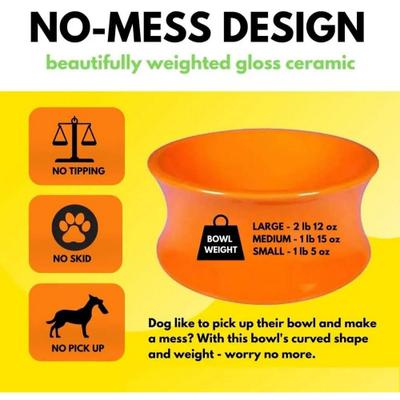 Show full view: One for Pets Kurve Non-Skid Elevated Dog & Cat Bowl, Egg Yolk, Medium: 26-oz slide 4 of 6
