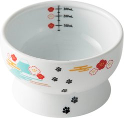 Necoichi Ceramic Elevated Cat Water Bowl, Fuji, 12.2-oz