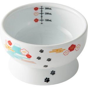 Necoichi Ceramic Elevated Cat Water Bowl, Fuji, 12.2-oz