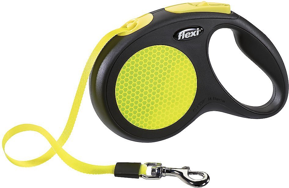 Flexi Neon Nylon Tape Reflective Retractable Dog Leash