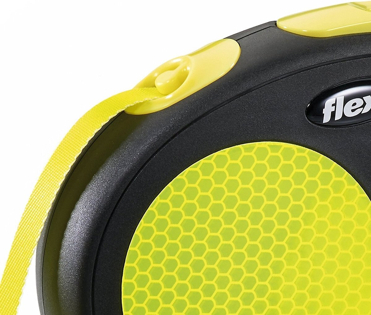 FLEXI Neon Nylon Tape Reflective Retractable Dog Leash, Large 16ft