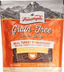 Triumph Turkey, Pea & Berry Recipe Grain-Free Jerky Dog Treats, 24-oz pouch