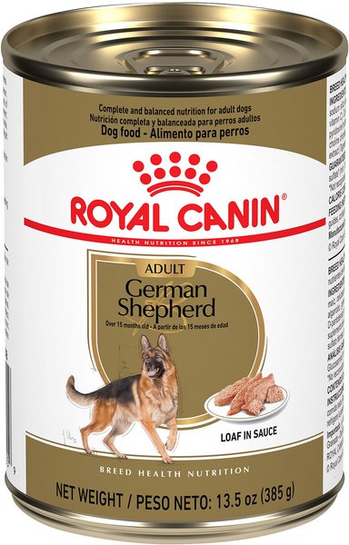 Royal Canin Breed Health Nutrition German Shepherd Adult Loaf in Sauce Canned Dog Food, 13.5-oz, case of 12 slide 1 of 6