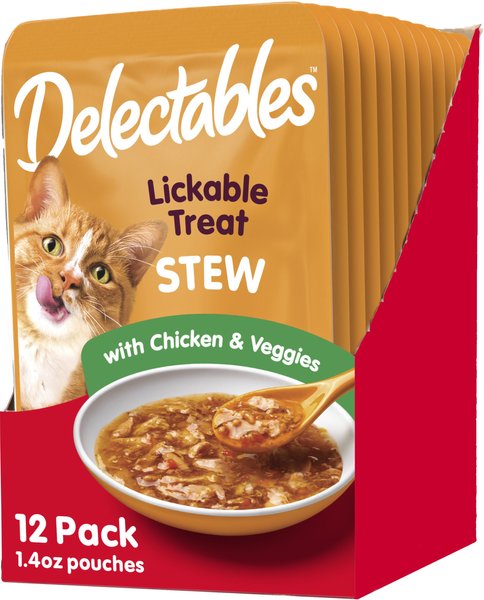 Hartz Delectables Stew Chicken & Veggies Lickable Cat Treat, 1.4-oz, Case of 12 slide 1 of 10
