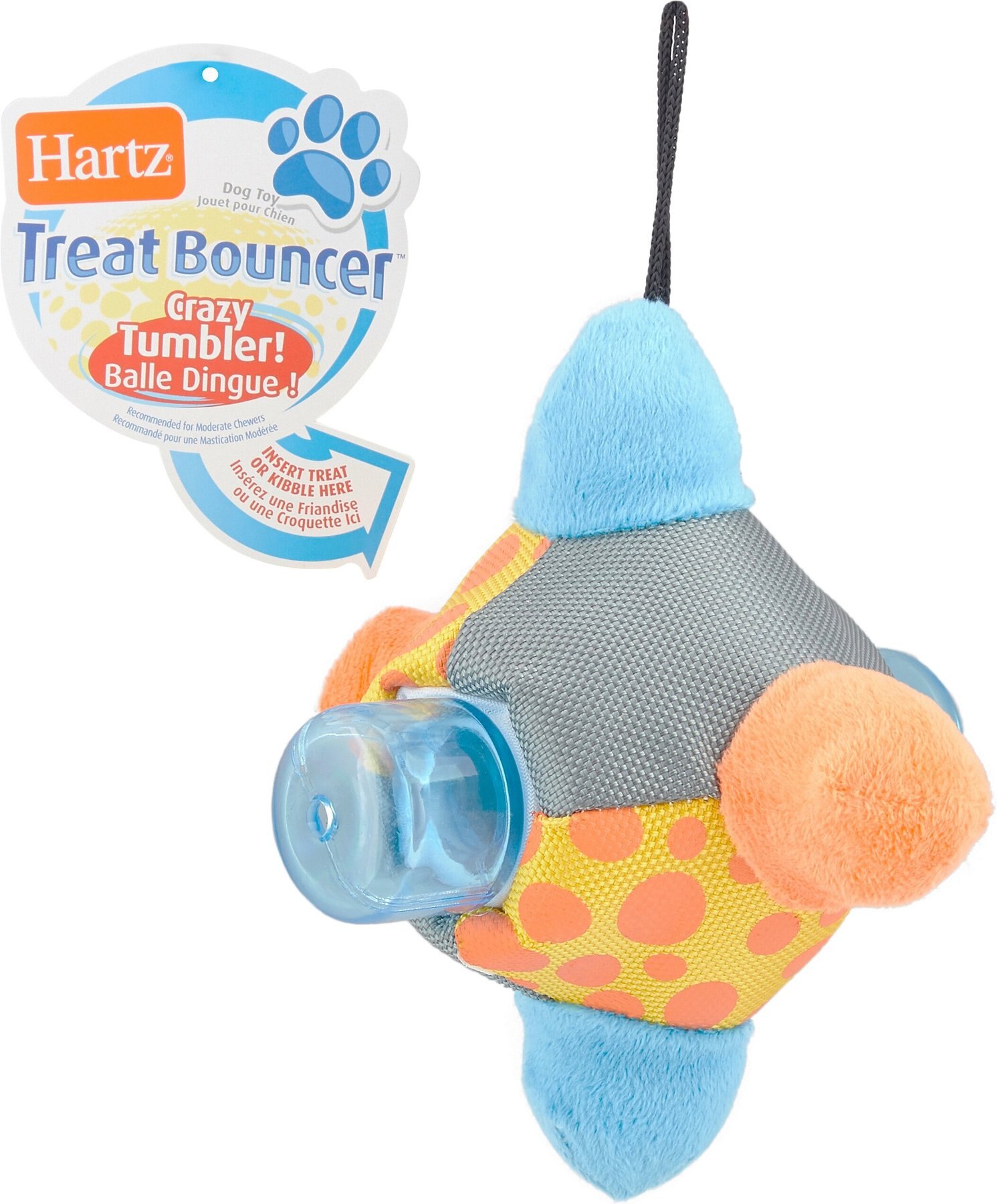 hartz treat bouncer dog toy