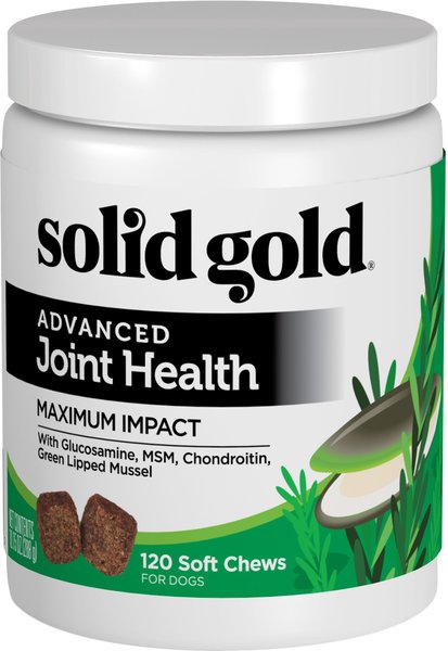Solid Gold Supplements Advanced Joint Health Maximum Impact Soft Chews Grain-Free Dog Supplement, 120 count slide 1 of 7