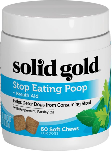 Solid Gold Stop Eating Poop + Breath Aid Soft Chews Grain-Free Supplements for Dogs, 60 count slide 1 of 6