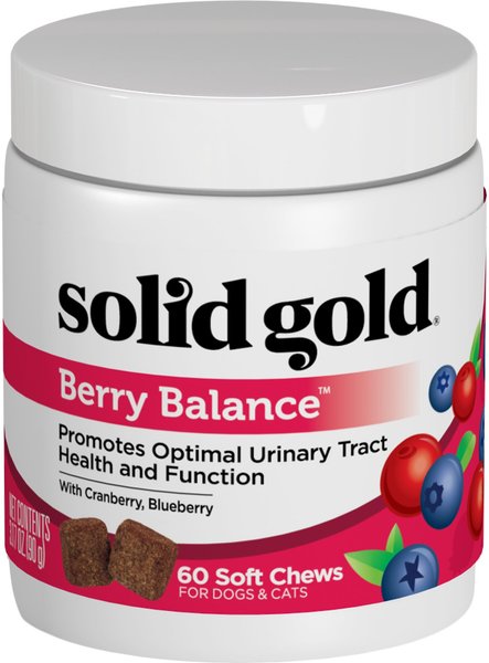 Solid Gold Supplements Berry Balance Urinary Tract Health Soft Chews Grain-Free Dog & Cat Supplement, 60 count slide 1 of 6