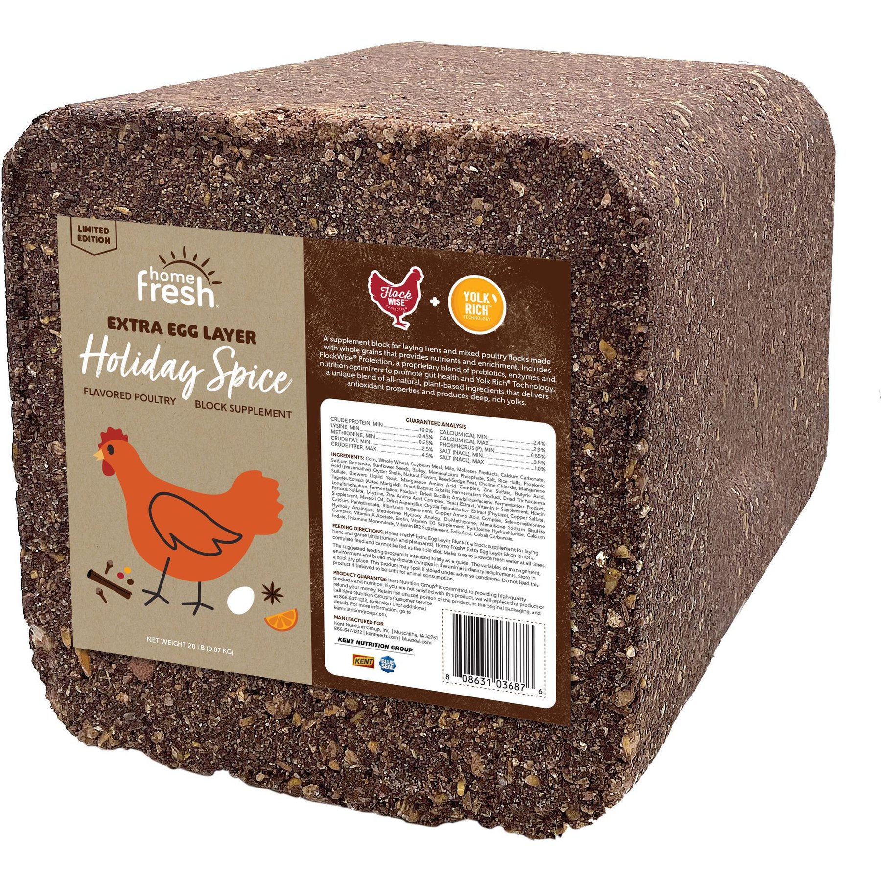 Kent / Blue Seal Home Fresh Extra Egg Holiday Spice Chicken Treat, 20-lb block