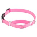 Frisco Solid Nylon Martingale Dog Collar with Buckle, Pink, Large: 20 to 25-in neck, 1-in wide