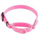 Frisco Solid Nylon Slip-On Martingale Dog Collar, Pink, X-Small: 10 to 14-in neck, 5/8-in wide