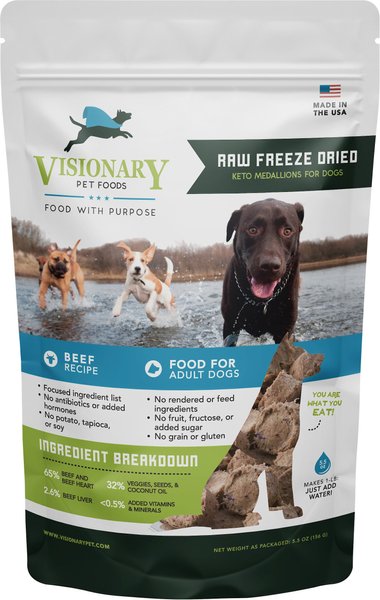 VISIONARY PET FOODS Beef Recipe Medallions Grain Free Adult Raw