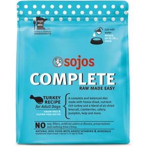 Sojos Complete Turkey Recipe Adult Grain-Free Freeze-Dried Raw Dog Food, 1.75-lb bag