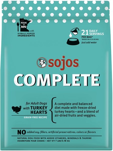 Sojos Complete Turkey Recipe Adult Grain-Free Freeze-Dried Raw Dog Food, 7-lb bag slide 1 of 10