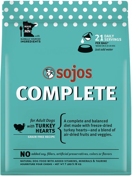 SOJOS Complete Turkey Recipe Adult Grain Free Freeze Dried Raw Dog