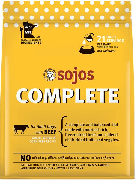 SOJOS Complete Beef Recipe Adult Grain Free Freeze Dried Raw Dog