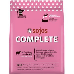 Sojos Complete Lamb Recipe Adult Grain-Free Freeze-Dried Dehydrated Dog Food, 7-lb bag
