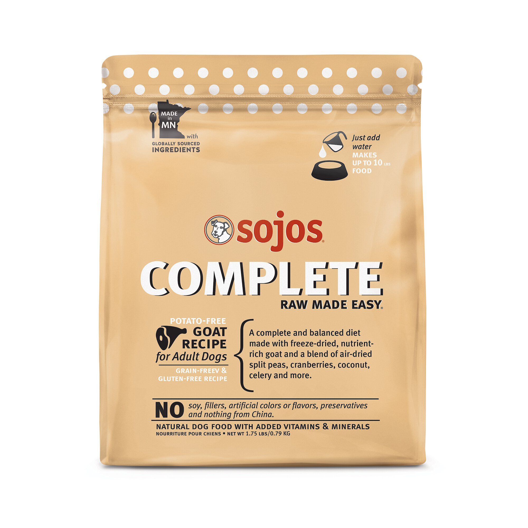 SOJOS Complete Goat Recipe Adult Grain Free Freeze Dried