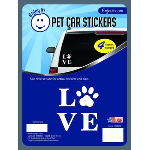 Enjoy It Love & Paw Car Sticker, 4 count