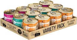 Weruva Dogs in the Kitchen Chicken, Turkey & Salmon Variety Pack Grain-Free Shredded Wet Dog Food, 10-oz can, case of 12