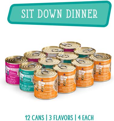 Show full view: Weruva Dogs in the Kitchen Chicken, Turkey & Salmon Variety Pack Grain-Free Shredded Wet Dog Food, 10-oz can, case of 12 slide 3 of 10