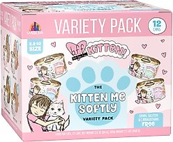 BFF Kitten Softly Chicken, Tuna & Salmon Variety Pack Grain-Free Shredded Wet Cat Food, 2.8-oz can, case of 12