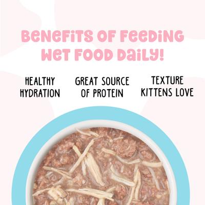 Show full view: BFF Kitten Softly Chicken, Tuna & Salmon Variety Pack Grain-Free Shredded Wet Cat Food, 2.8-oz can, case of 12 slide 7 of 9