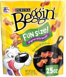 Purina Beggin' Real Meat Fun Size Original with Bacon Flavored Dog Treats, 25-oz pouch