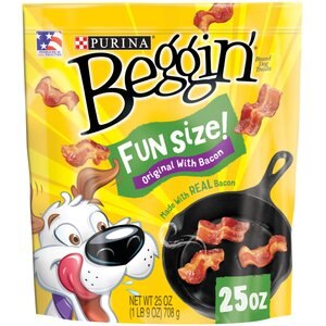 Purina Beggin' Real Meat Fun Size Original with Bacon Flavored Dog Treats, 25-oz pouch