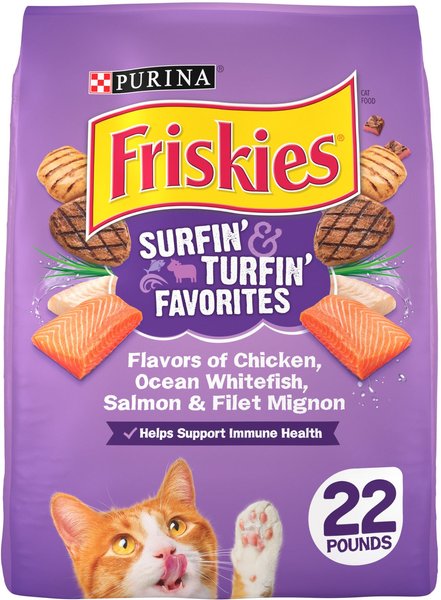 Friskies Surfin' & Turfin' Favorites Dry Cat Food, 22-lb bag slide 1 of 11