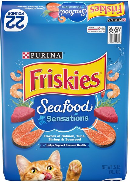 Friskies Seafood Sensations Dry Cat Food, 22-lb bag slide 1 of 10