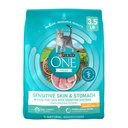 Purina ONE +Plus Sensitive Skin & Stomach Adult Natural Digestive Dry Cat Food, 3.5-lb bag