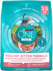 Purina ONE +Plus Healthy Kitten Formula Natural Dry Cat Food, 3.5-lb bag