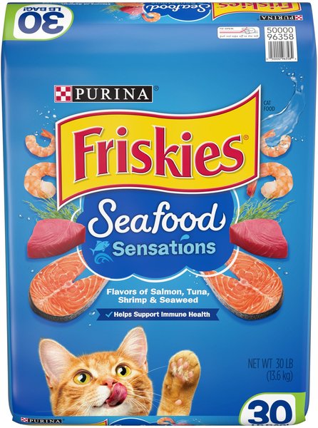 Friskies Seafood Sensations Dry Cat Food, 30-lb bag slide 1 of 10